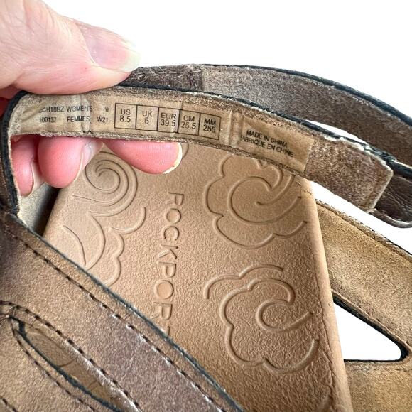 Rockport Women’s Ramona Sandals Sz 8.5M Metallic Gray T-Strap Comfort - Picture 7 of 8